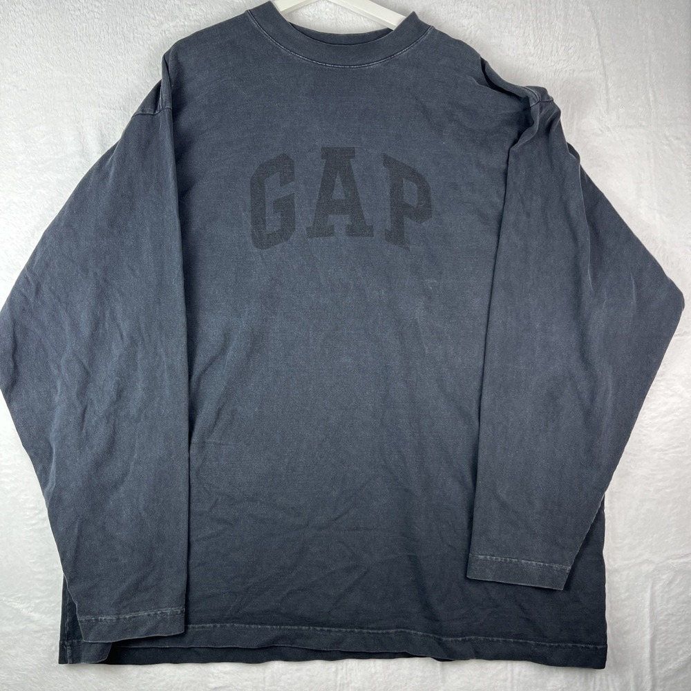 Men's Yeezy Gap Balenciaga Long Sleeve Dove Black T Shirt Size Large